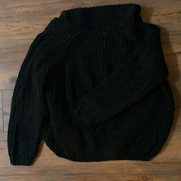 Black Oversized Sweater with Cowl Neck - Picture 1 of 1